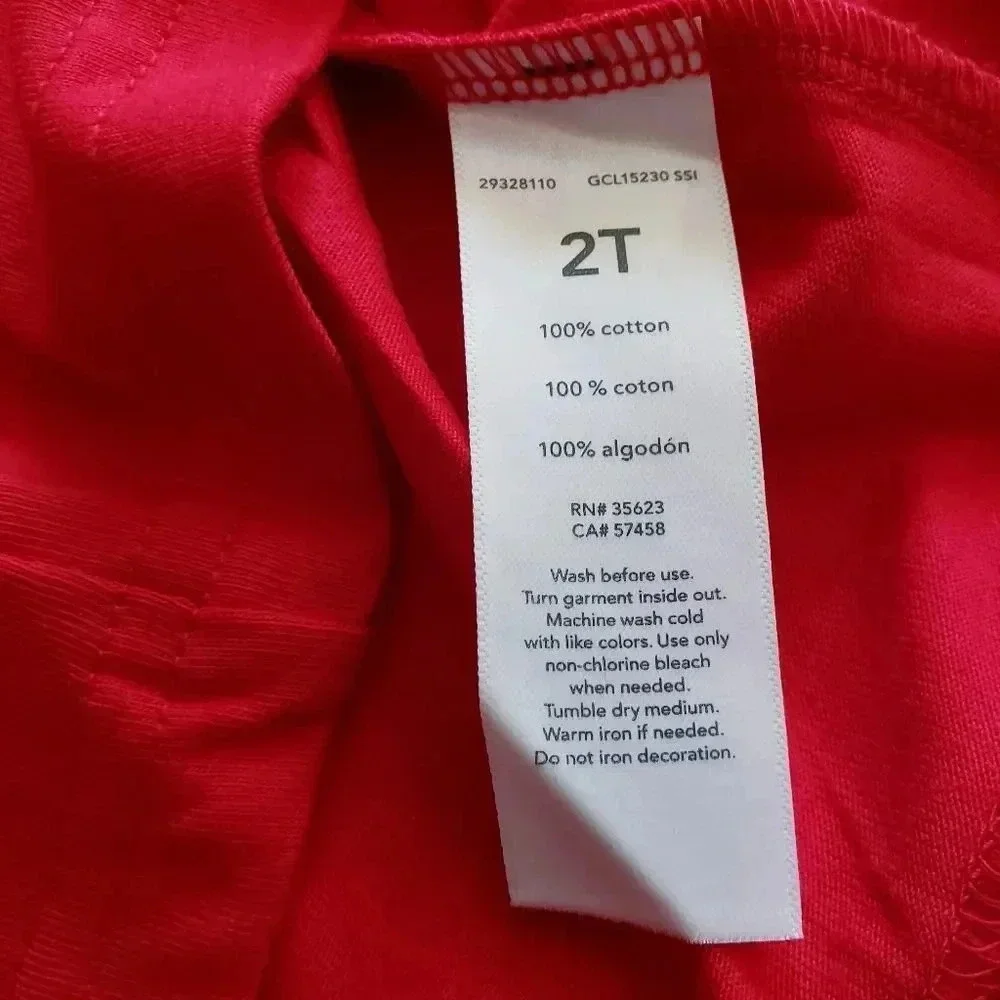 Carter's Lot of Two Tee Shirt Holiday Santa Red Size 2 T Kids